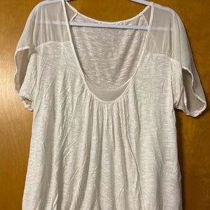 Loose White Shirt See Through Back